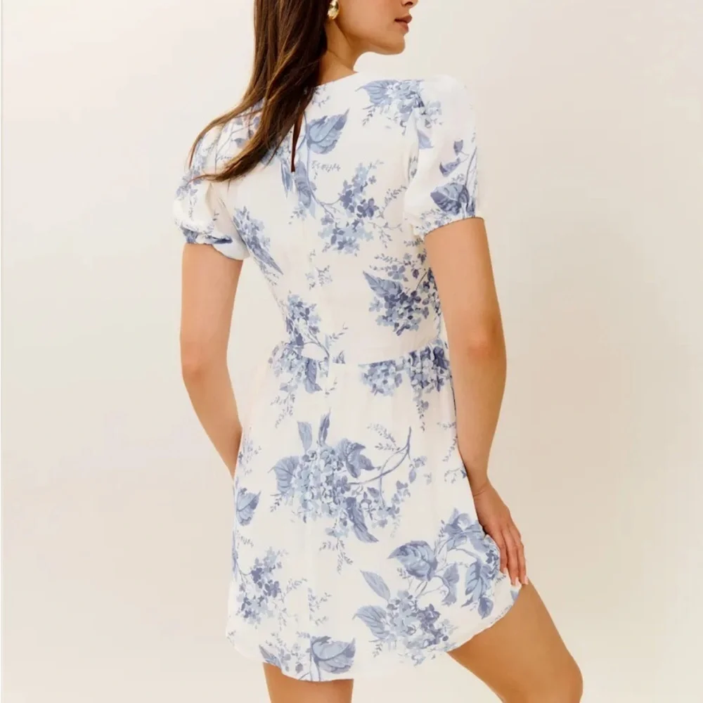 Reformation Blue Floral Dress - Picture 2 of 5